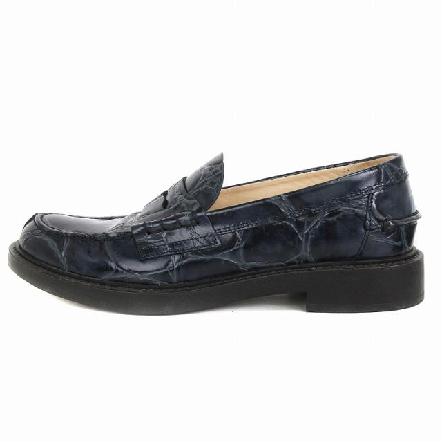 ☆新品☆TOD'S トッズ クロコ型押し レザー ローファー サイズ40 黒