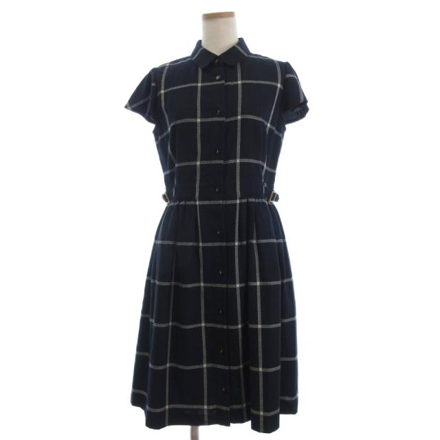 ブルーレーベルクレストブリッジ ワンピース チェック柄 38 赤 黒