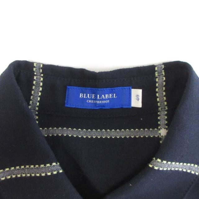 BLUE LABEL ネイビー半袖チェック柄 ネイビー半袖チェック柄ひざ丈