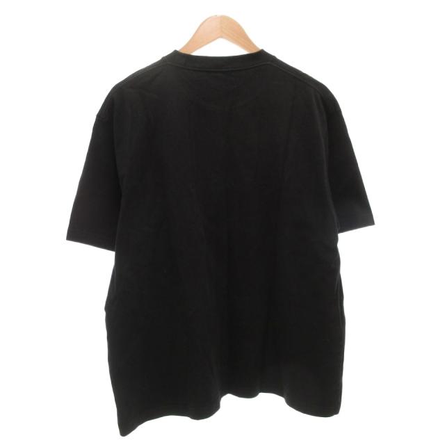 【中古】バレンシアガ BALENCIAGA Tシャツ クルーネック ロゴ刺繍 半袖 L 黒 ブラック /AE メンズ