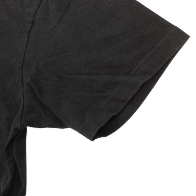 【中古】バレンシアガ BALENCIAGA Tシャツ クルーネック ロゴ刺繍 半袖 L 黒 ブラック /AE メンズ