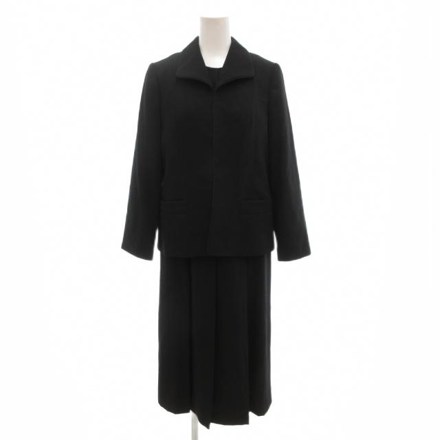 【中古】東京ソワール SOIR PERLE セットアップ ブラックフォーマル ジャケット ワンピース 11 半袖 長袖 マキシ