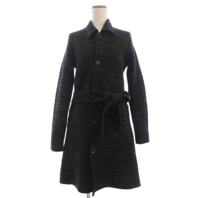 【中古】キャピタル kapital ニット コート ステンカラー コーディガン 長袖 S ダークブラウン レディース