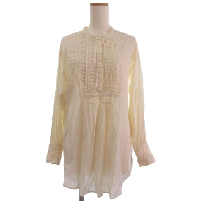 【中古】サラマリカ Sara mallika チュニック ブラウス プルオーバー ピンタック 長袖 アイボリー レディース