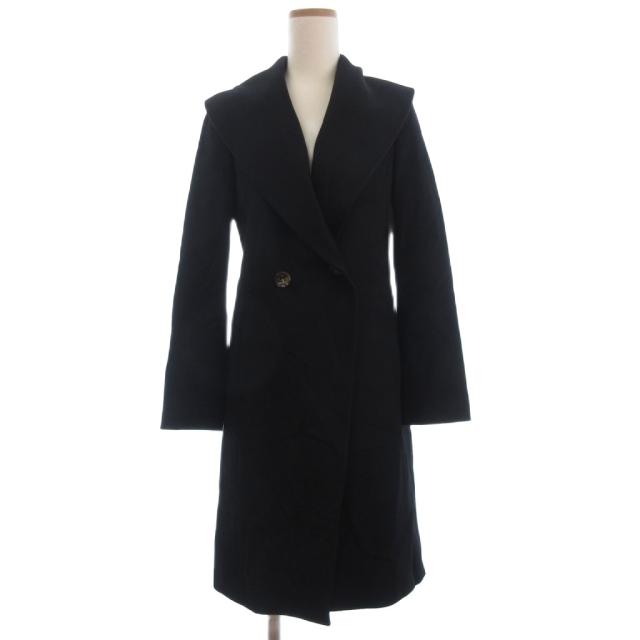 【中古】23区 オンワード樫山 コート 20周年記念 ロング ロロピアーナ生地 長袖 38 黒 ブラック レディース