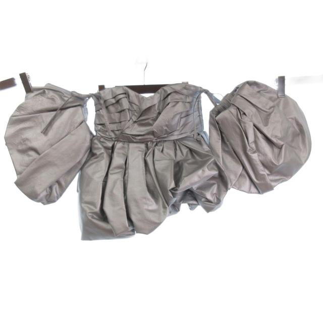 【中古】マークジェイコブス 美品 バブルトップ メタリック バルーン 半袖 ベアトップ 2 シルバーカラー