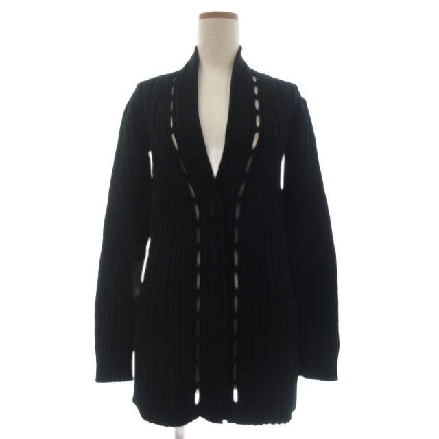 【中古】ジバンシィ GIVENCHY 美品 カーディガン ニット Vネック 長袖 XS 黒 ブラック ■GY14 レディース