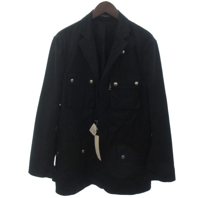 【中古】ポロ バイ ラルフローレン タグ付き テーラード ブルゾン ジャケット ジップアップ 黒 L メンズ