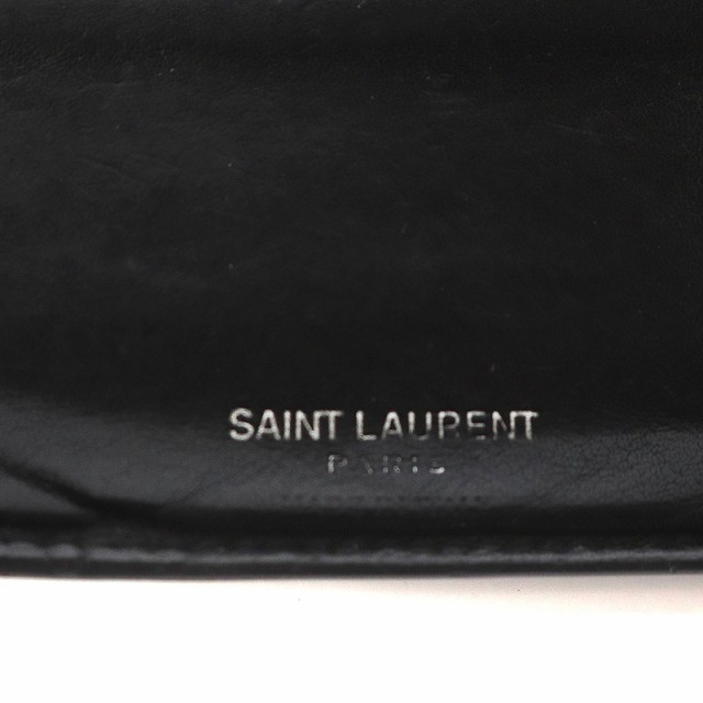 中古】サンローラン パリ SAINT LAURENT PARIS 二つ折り財布 レザー