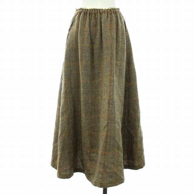 【中古】未使用品 ワイズ Y's ヨウジヤマモト 22AW WOOL BRITISH TWEED BACK DROP SKIRT スカート ロング  フレア ヘリンボーン 1｜au PAY マーケット