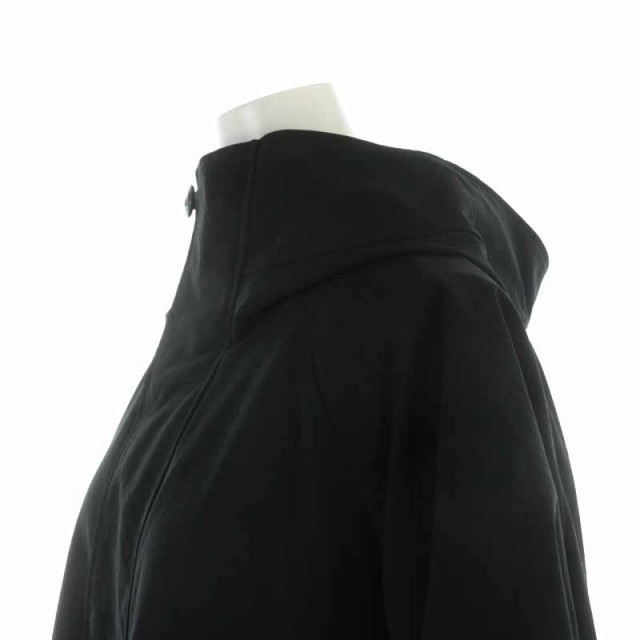 【中古】ENFOLD 22SS PEストレッチ BOXフーデットCOAT スプリングコート ロング オーバーサイズ 38 M 黒｜au PAY  マーケット