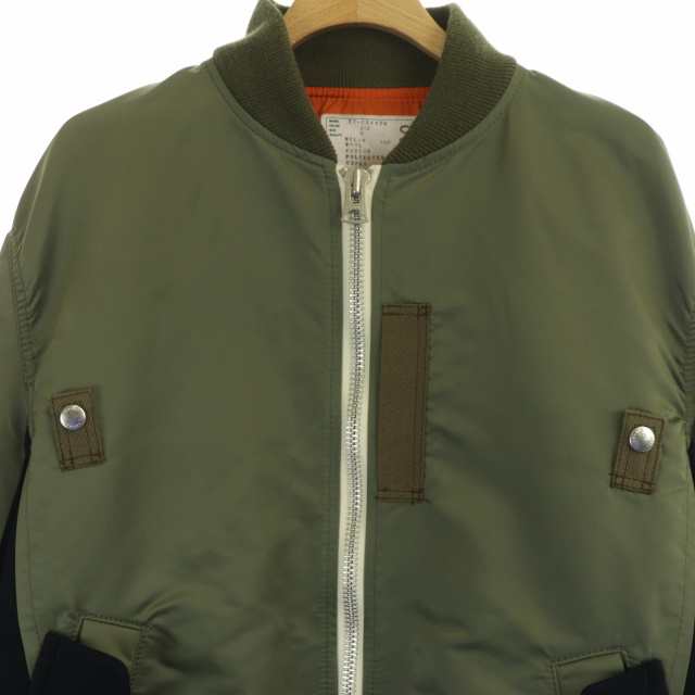 中古】サカイ sacai 21AWドッキングブルゾン MA-1 切替 ミドル丈