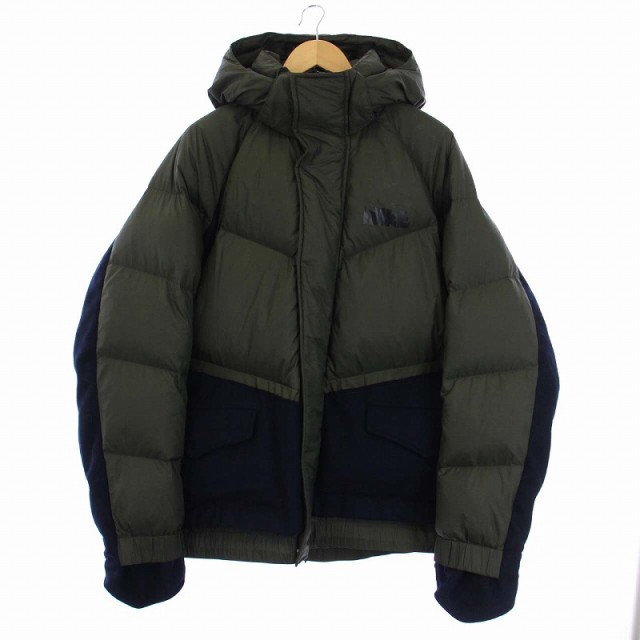 【中古】サカイ sacai NIKE Down Parka ダウンパーカ ダウンジャケット L カーキ ネイビー CT3269-355｜au PAY  マーケット