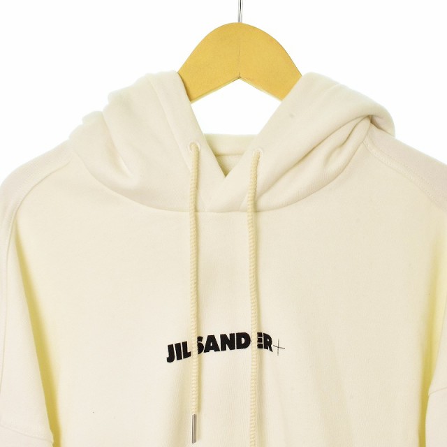 【中古】ジルサンダー JIL SANDER 22AW パーカー プルオーバー フーディー 長袖 ロゴ S 白 ホワイト J47GU0002  J45050｜au PAY マーケット