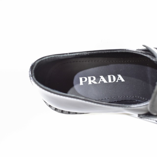 中古】プラダ PRADA チョコレート ブラッシュドレザー ローファー 三角 ...