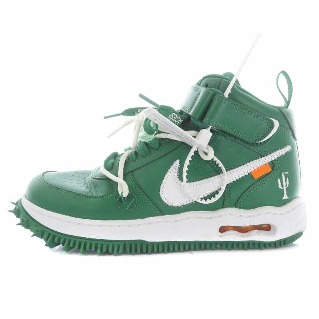 中古】NIKE OFF-WHITE Air Force 1 Mid SP LTHR Pine Green スニーカー