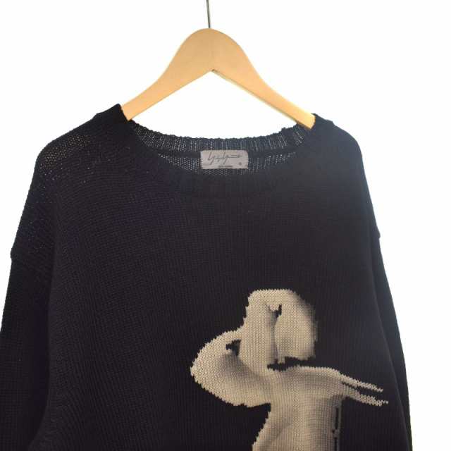 【中古】ヨウジヤマモトプールオム YOHJI YAMAMOTO POUR HOMME 18AW Girl Pattern Intersia  Pullover Knit ニット 3 黒｜au PAY マーケット