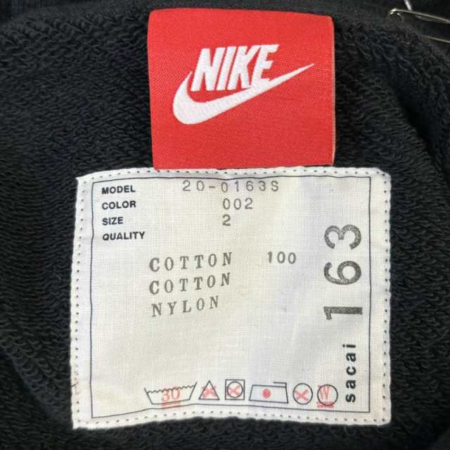 中古】サカイ sacai NIKE 20AW Customized Hoodie パーカー 切替 2 黒