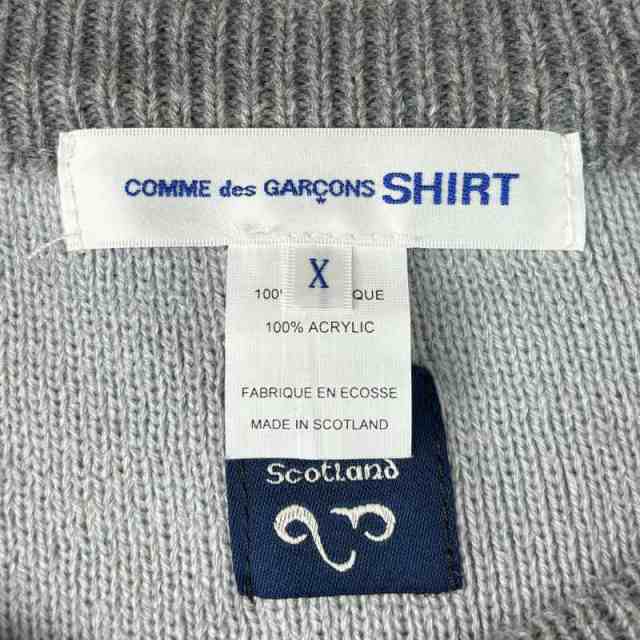 【中古】コムデギャルソンシャツ COMME des GARCONS SHIRT 21SS カラーブロッキング ニット セーターX グレー  FG-N011｜au PAY マーケット