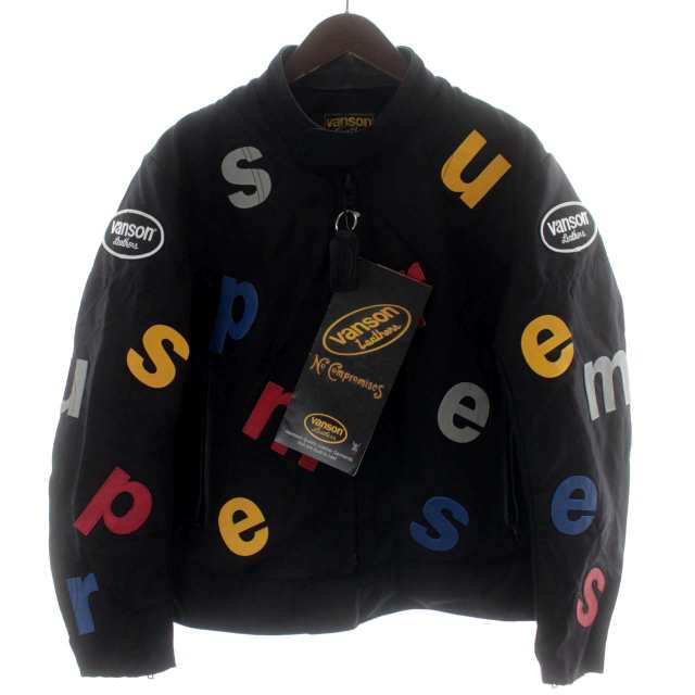 【中古】未使用品 SUPREME Vanson タグ付き 20SS Leathers Letters Cordura Jacket S 黒 ブラック  /DK メンズ｜au PAY マーケット