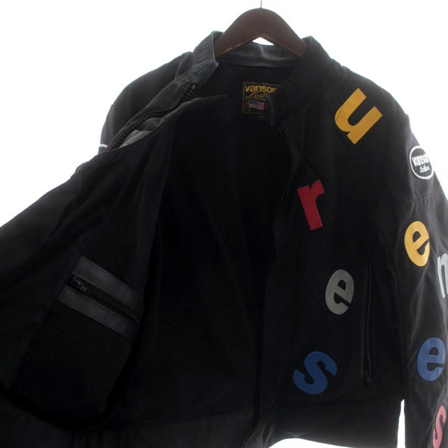 【中古】未使用品 SUPREME Vanson タグ付き 20SS Leathers Letters Cordura Jacket S 黒 ブラック  /DK メンズ｜au PAY マーケット