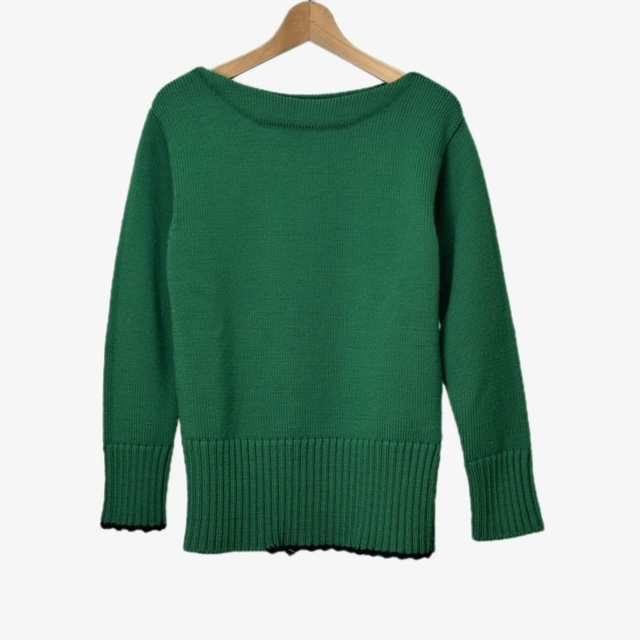 【中古】未使用品 メゾンマルジェラ 10 21AW ボートネック ニット Knitwear L S050-MM MALE RTW AVP L 緑 グリーン S50GP0257■GY33