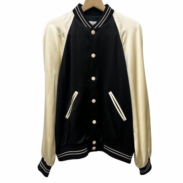 【中古】未使用品 セリーヌ CELINE 22SS TEDDY スカジャン ブルゾン ヤシの木スタッズ 44 XS 黒 2V38L851C