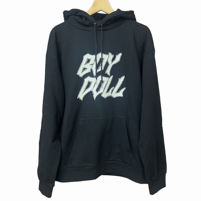 【中古】未使用品 セリーヌ CELINE 22AW BOY DOLL HOODIE スタッズ装飾 プルオーバー XL 黒 ブラック 2Y976670Q