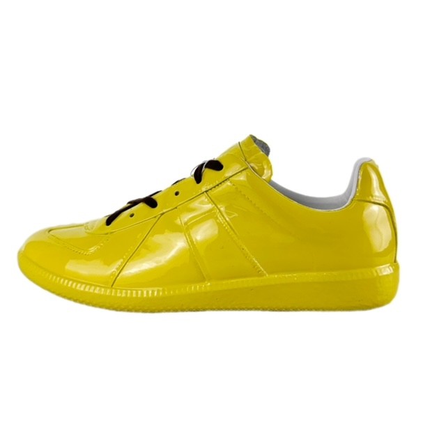 【中古】未使用品 メゾンマルジェラ22 Sneakers S037-MM MALE SHOES MAIN パテントレザー スニーカー 42 黄 S34WS0582