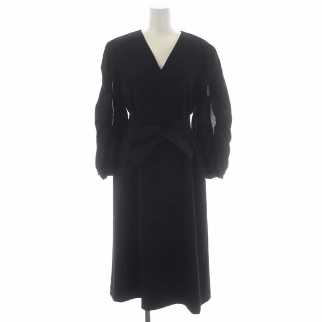 中古】アキラナカ AKIRA NAKA V-neck puff sleeves dress ドレス ワンピース 五分袖 Vネック パフスリーブ 1  黒の通販はau PAY マーケット - ブランド古着のベクトル | au PAY マーケット－通販サイト