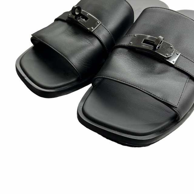 【中古】エルメス HERMES サンダル ガブリエル 黒 ブラック 26cm メンズ