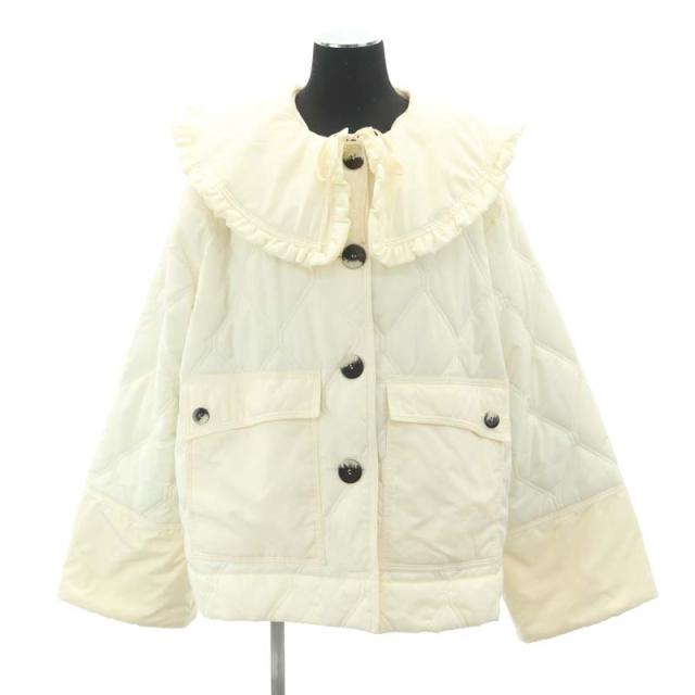 【中古】ガニー GANNI フリルカラー キルティングジャケット アウター 44 アイボリー /DF ■OS レディースの通販は