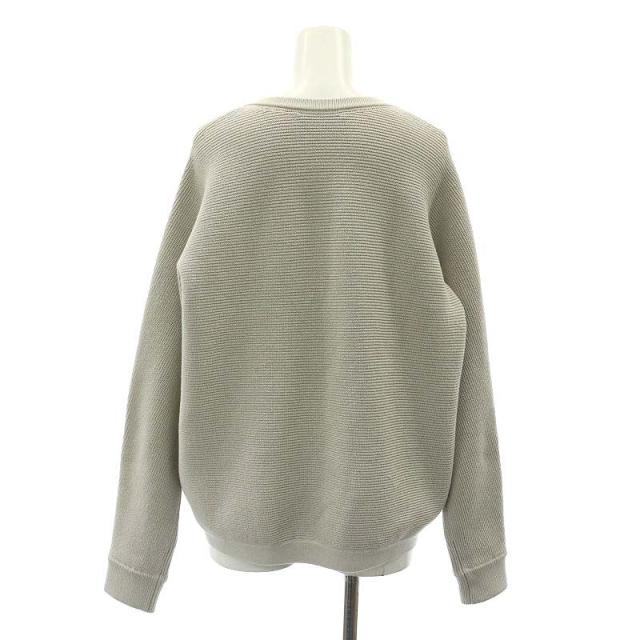 【中古】ドゥロワー Drawer 14G横あぜ編みクルーネックニットカーディガン 金ボタン 長袖 ライトグレージュの通販は