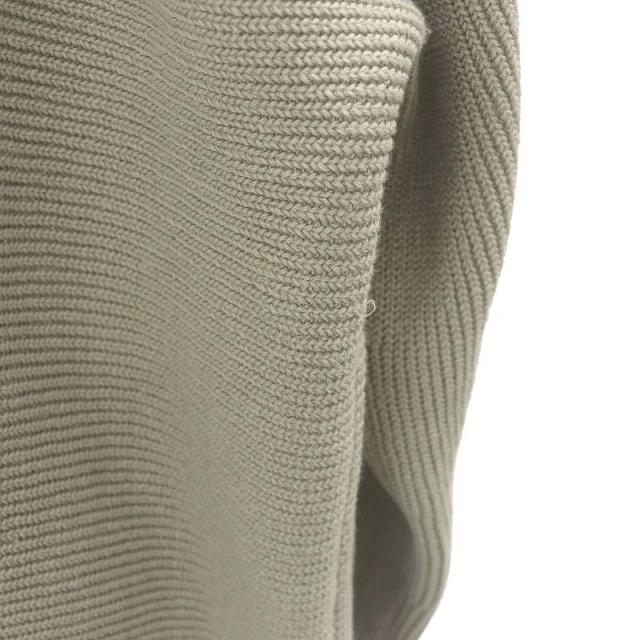 【中古】ドゥロワー Drawer 14G横あぜ編みクルーネックニットカーディガン 金ボタン 長袖 ライトグレージュの通販は