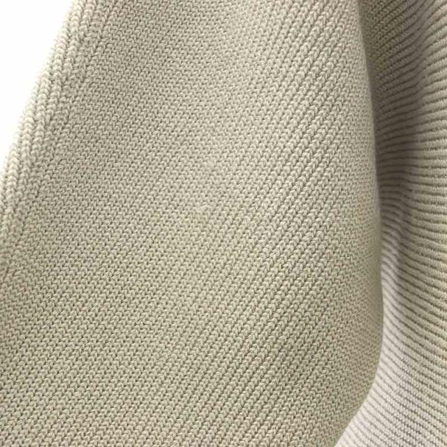 【中古】ドゥロワー Drawer 14G横あぜ編みクルーネックニットカーディガン 金ボタン 長袖 ライトグレージュの通販は