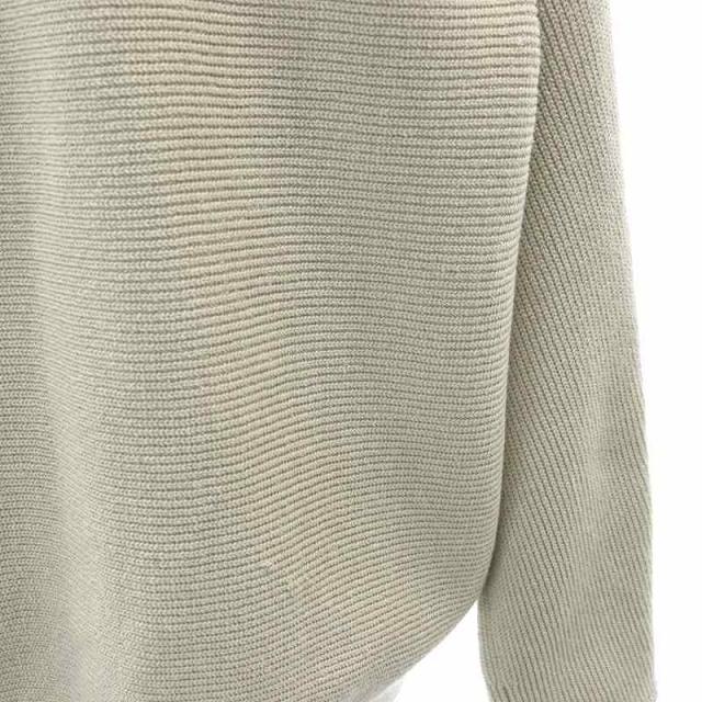 【中古】ドゥロワー Drawer 14G横あぜ編みクルーネックニットカーディガン 金ボタン 長袖 ライトグレージュの通販は