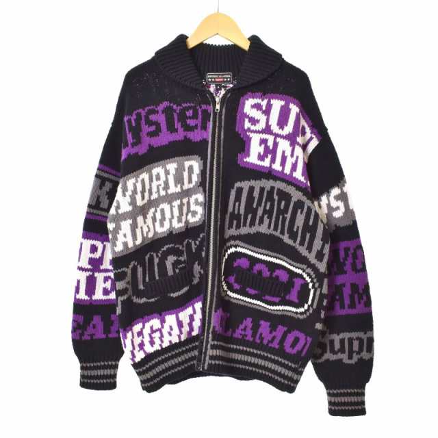 【中古】シュプリーム SUPREME ヒステリックグラマー HYSTERIC GLAMOUR 21SS カウチン ニット ジップアップ ブルゾン