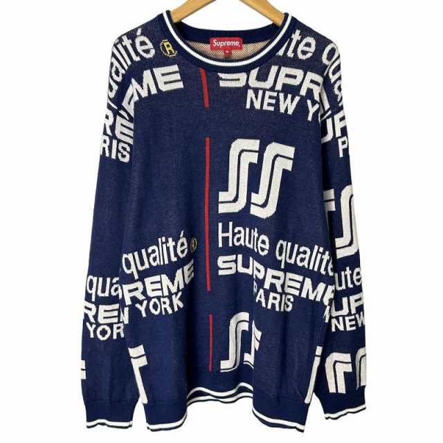 【中古】シュプリーム SUPREME 20SS Qualite Sweater カリテ セーター ニット 薄手 長袖 M 青 ブルー ■AL メンズ