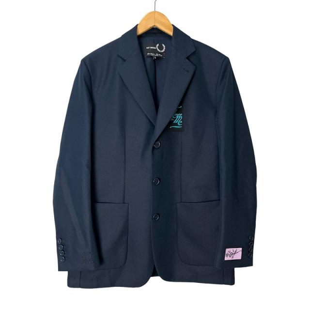 【中古】フレッドペリー FRED PERRY × ラフシモンズ RAF SIMONS Patched Blazer テーラードブレザー S 紺 SJ3122の通販は