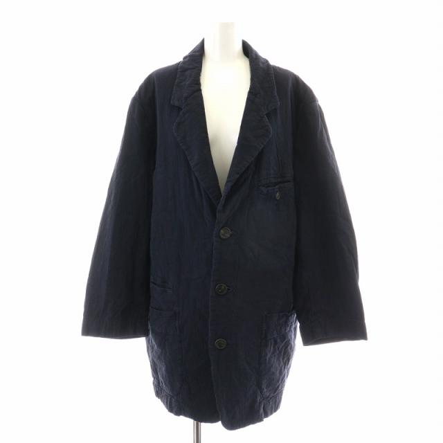【中古】イッセイミヤケ ISSEY MIYAKE テーラードジャケット ヴィンテージ シングル オーバーサイズ S 紺 ネイビーの通販は