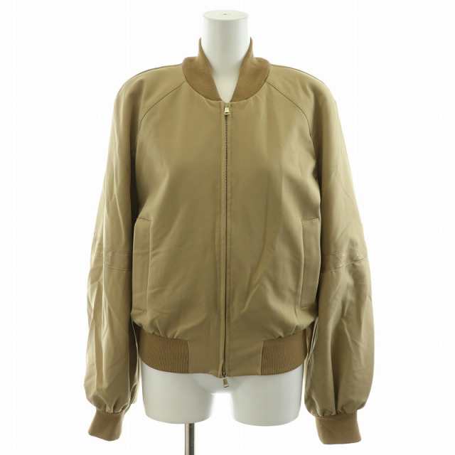 【中古】マックスマーラ MAX MARA 白タグ ブルゾン ジャケット スイングトップ ジャージ ロゴライン S ベージュ の通販は