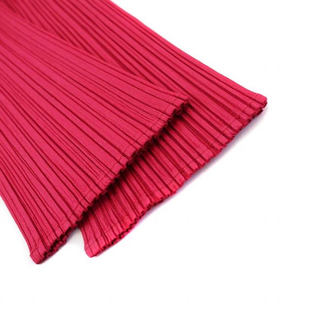 【中古】プリーツプリーズ イッセイミヤケ シャツ ブラウス 七分袖 ストライプ柄 4 XL ピンク 紫 レディース 中古】プリーツプリーズ イッセイミヤケ シャツ ブラウス 七分袖