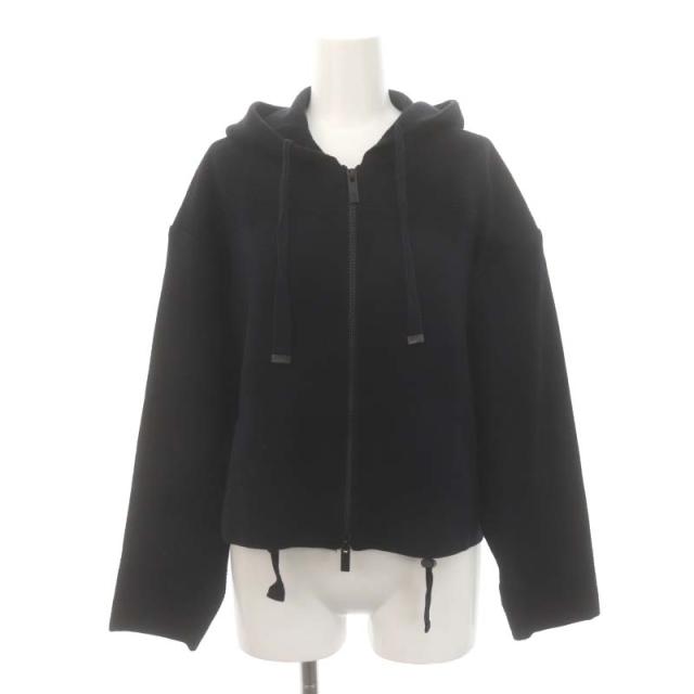 【中古】シーエフシーエル CFCL TW MILAN RIB CROPPED HOODIE フーディー ニットパーカー ジップアップ 長袖 1 黒