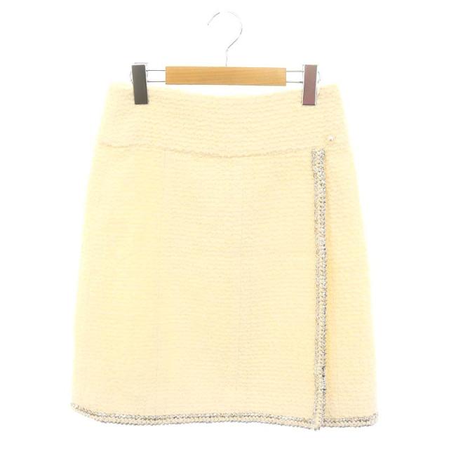 【中古】シャネル CHANEL 17A ツイード ラップデザイン スカート ココボタン 36 白 ホワイト P57509V26446 /HK ■OS