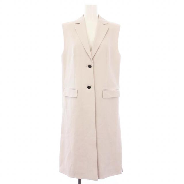 【中古】セオリーリュクス theory luxe 22AW テーラードロングジレ ノースリーブコート 38 M ベージュ /KH レディース