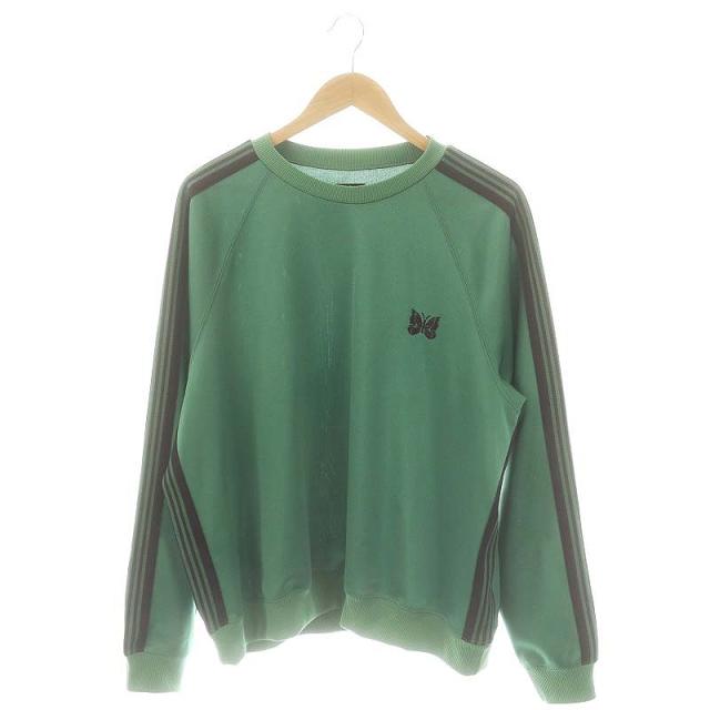 【中古】ニードルス ニードルズ Needles Track Crew Neck トップス カットソー 長袖 刺繍 M 緑 茶  /MI ■OS ■SH