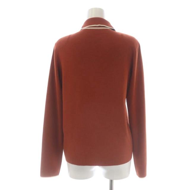 【中古】フォクシー FOXEY Caramel Ribbon ニット セーター ニットシャツ 長袖 38 テラコッタ 40180 /DF ■OS_1