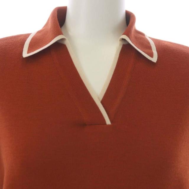 【中古】フォクシー FOXEY Caramel Ribbon ニット セーター ニットシャツ 長袖 38 テラコッタ 40180 /DF ■OS 中古】フォクシー FOXEY Caramel Ribbon ニット セーター ニットシャツ