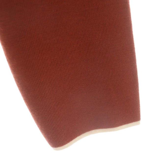 【中古】フォクシー FOXEY Caramel Ribbon ニット セーター ニットシャツ 長袖 38 テラコッタ 40180 /DF ■OS_4