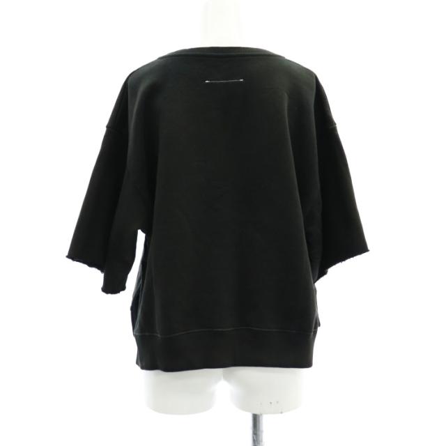 【中古】エムエムシックス メゾンマルジェラ MM6 Maison Margiela 22SS スウェットシャツ 五分袖 XS 黒 /DO ■OS 中古】エムエムシックス メゾンマルジェラ MM6 Maison Margiela 22SS